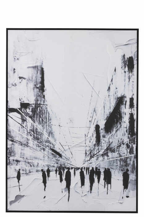 Tablou inramat Abstract City, Canvas, Alb, 103x4.5x142.5 cm