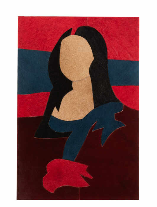 Tablou inramat Woman, Piele, Rosu, 40x1.3x60 cm