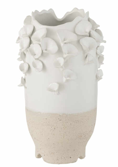 Vaza Anemone, Ceramica, Alb, 21x21x38 cm