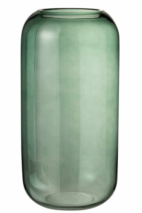 Vaza Cylinder, Sticla, Verde, 24.5x24.5x49.5 cm