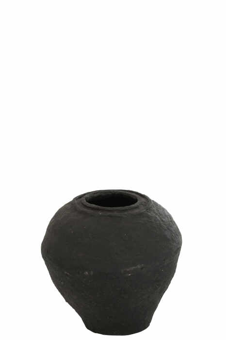 Vaza decorativa Mache, Hartie, Negru, 41x41x45.5 cm