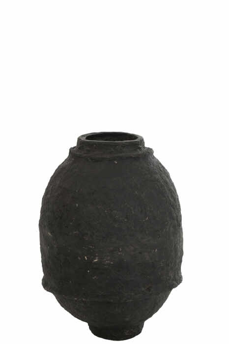 Vaza decorativa Mache, Hartie, Negru, 43x43x60 cm