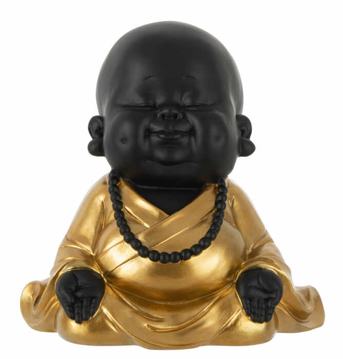 Figurina Monk Zen, Rasina, Negru, 20.5x20.5x20 cm