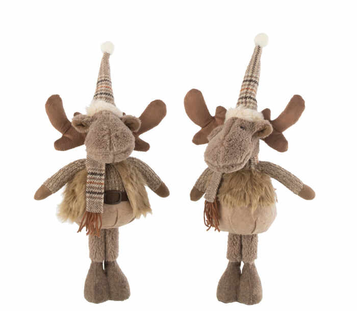 Set 2 figurine Reindeer Winter, Fibre sintetice, Maro, 16x16x33 cm