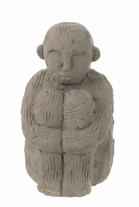 Set 2 figurine Sitting, Ciment, Gri, 12x10x18 cm