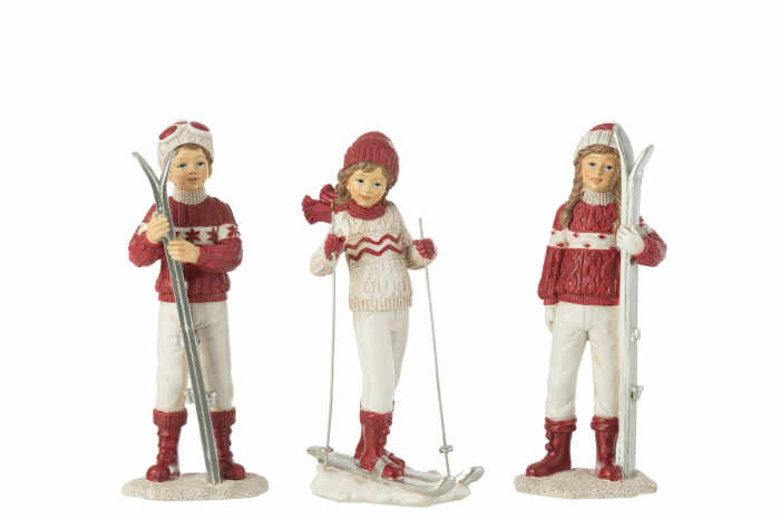 Set 3 figurine Girls And Boy Ski, Rasina, Multicolor, 10.5x10.5x18.5 cm
