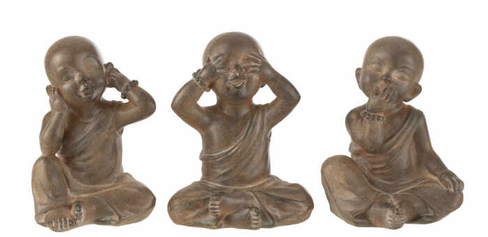 Set 3 figurine Monk, Rasina, Maro, 14.5x14.5x19 cm