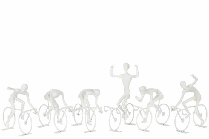 Set 6 figurine Cyclists, Rasina, Alb, 21x12.5x27.5 cm