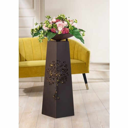 Suport pentru flori Tree, Metal, Maro, 95x50 cm