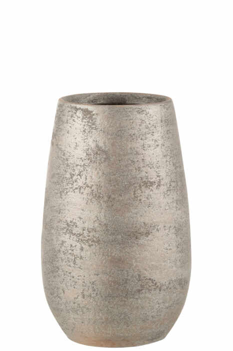 Vaza, Ceramica, Argintiu, 16x16x31