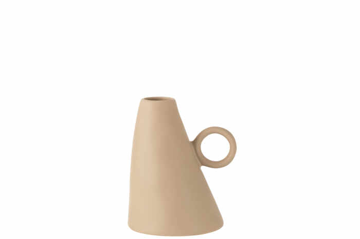Vaza, Ceramica, Bej, 13x12x17