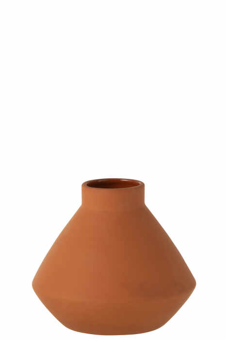 Vaza, Ceramica, Portocaliu, 15x15x18