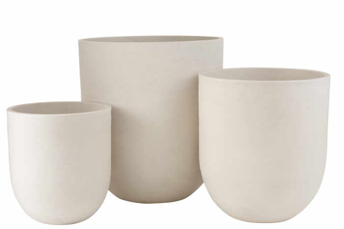 Ghiveci, Ceramica, Alb, 55x55x61.5