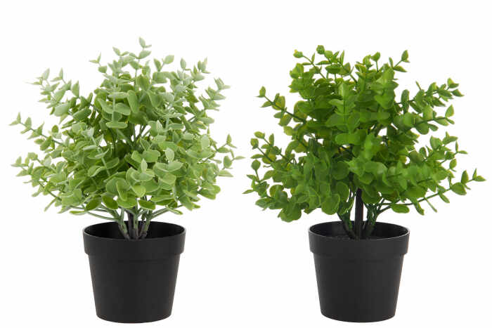 Set 2 plante artificiale, Material sintetic, Verde, 25x25x27