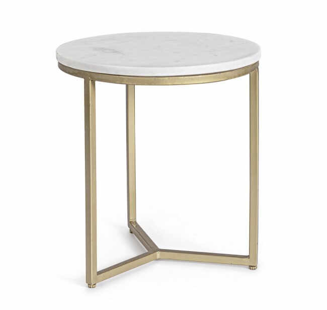 Masa pentru cafea PHOENIX, marmura, alb, 37.5x41cm