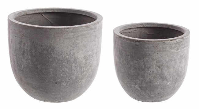 Set de 2 vaze , Ciment, Gri, 32.5 40x27.5 33 cm