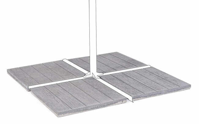 Set de 4 baze de umbrela, Ciment, Maro, 50x50x3.7 cm