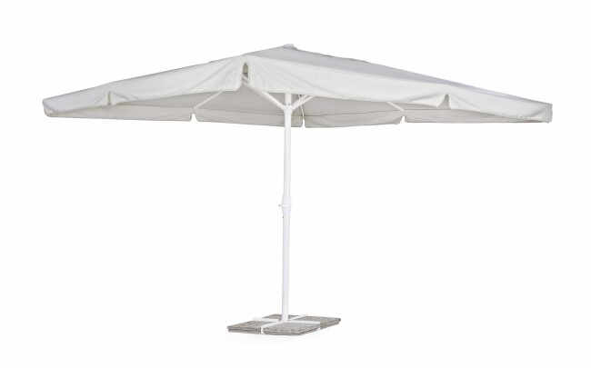 Umbrela de exterior Alghero, Aluminiu, Alb, 400x400x358 cm