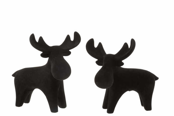 Set 2 figurine asortate, Ceramica, Negru, 21x18x22 cm