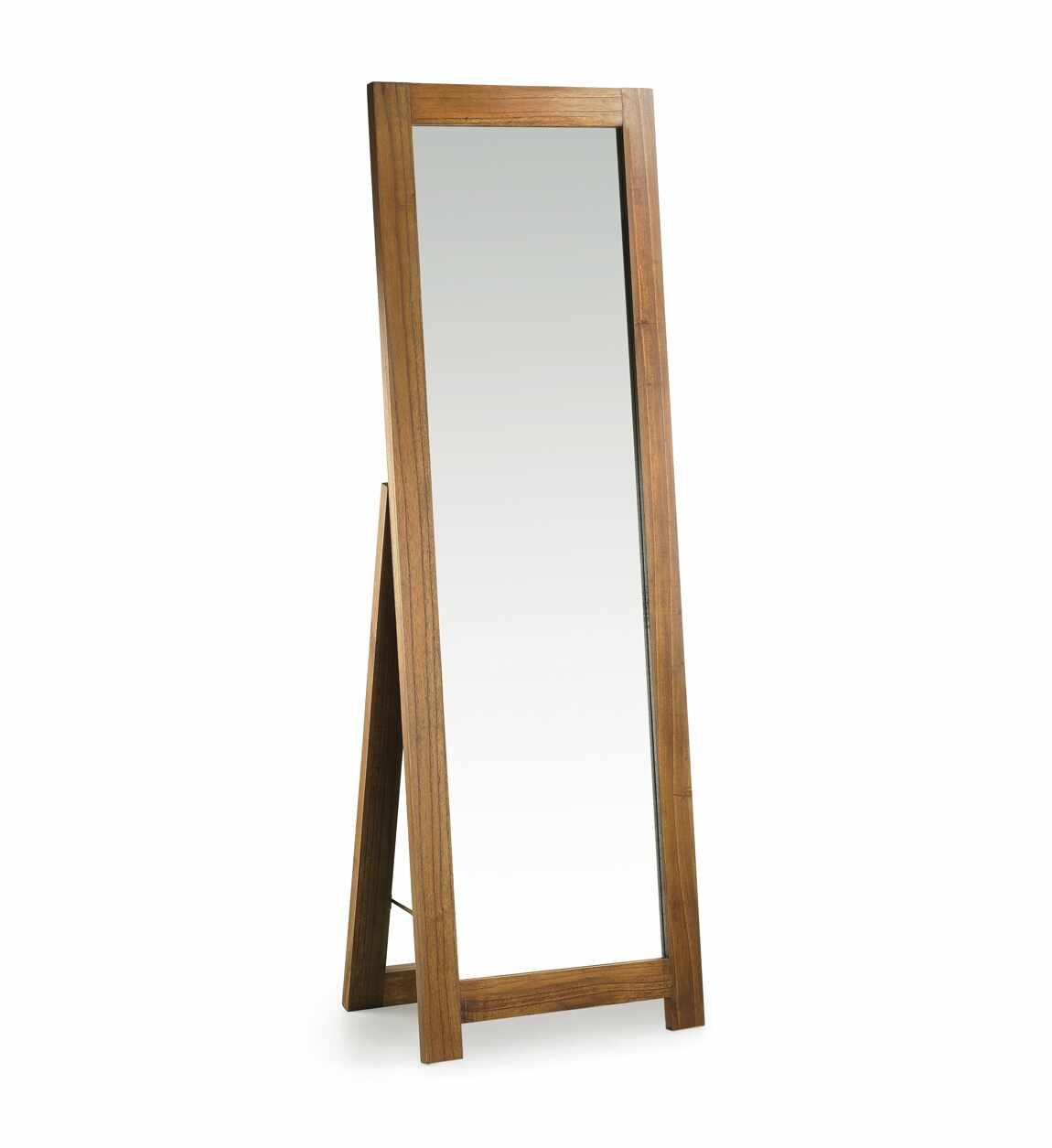 Oglinda decorativa din lemn si furnir, Star Nuc, l50xH160 cm
