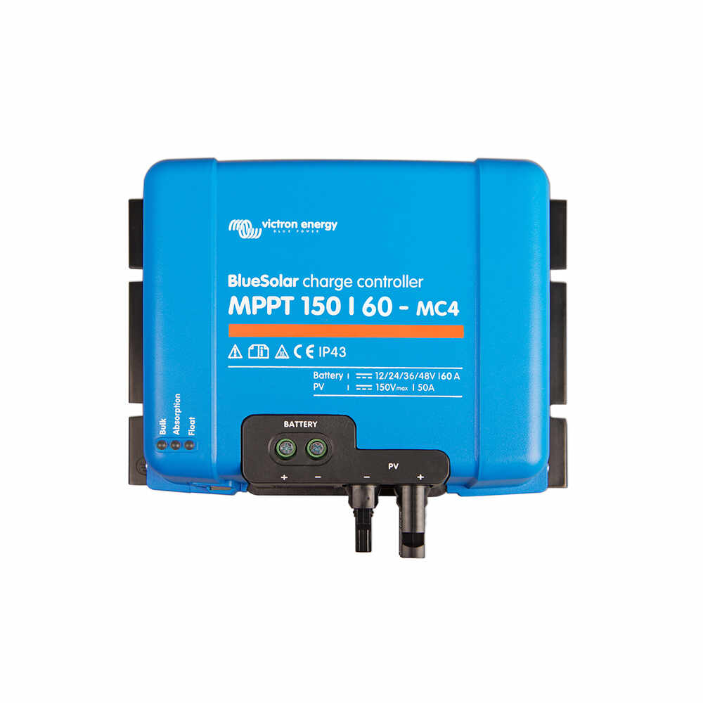 Controler pentru incarcare acumulatori sisteme fotovoltaice MPPT Victron BlueSolar SCC010060300, 12/24/48 V, 60 A, conectori MC4