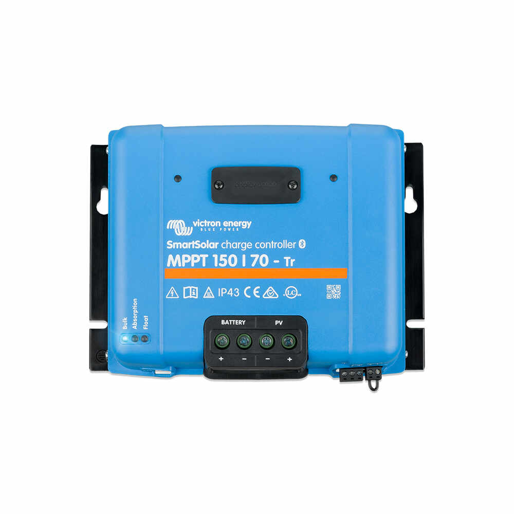 Controler pentru incarcare acumulatori sisteme fotovoltaice MPPT Victron SmartSolar SCC115070211, 12/24/48V, 70 A, bluetooth, conectori TR