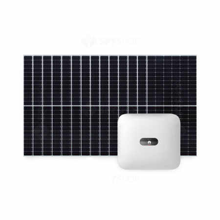 Sistem fotovoltaic 6 kW, invertor Trifazat On Grid WiFi si 14 panouri Canadian Solar, 144 celule, 455 W