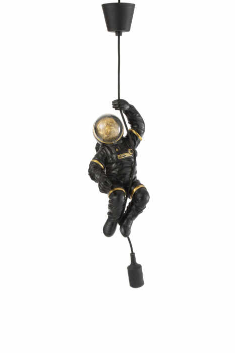 Lustra Hanging Astronaut, Rasina, Negru Auriu, 19x16x37 cm