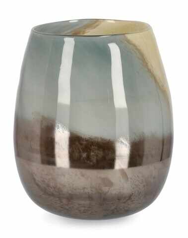 Vaza Mercury, Bizzotto, Ø 27 x 31.5 cm, sticla, handmade, maro/gri