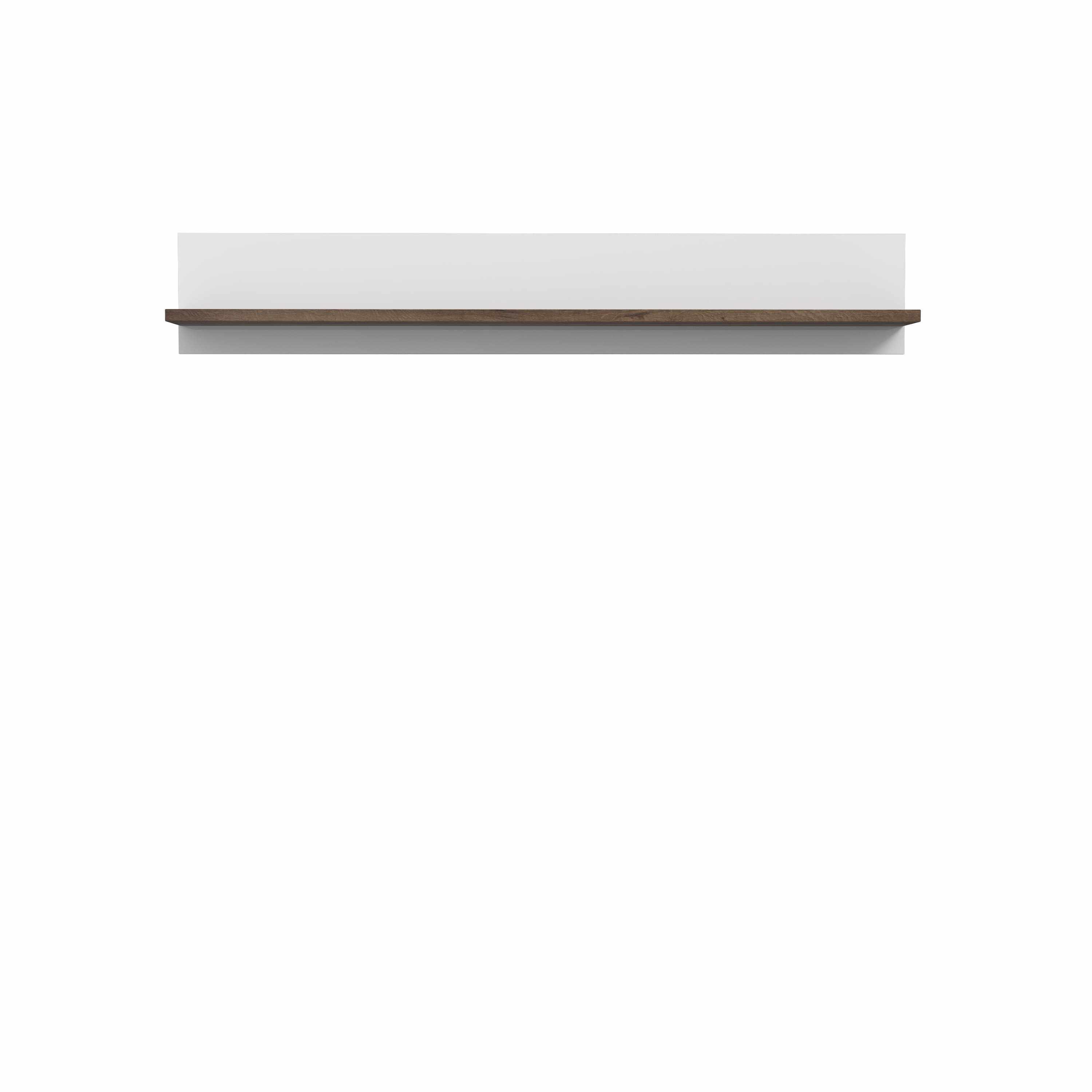 Etajera suspendata din pal, Wafi Stejar / Alb, l155xA21,9xH25,6 cm