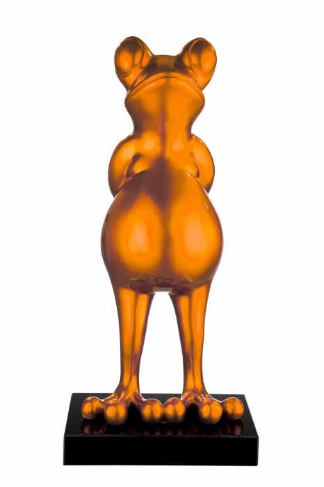 Sculptura, rasina Frog orange, metalic
