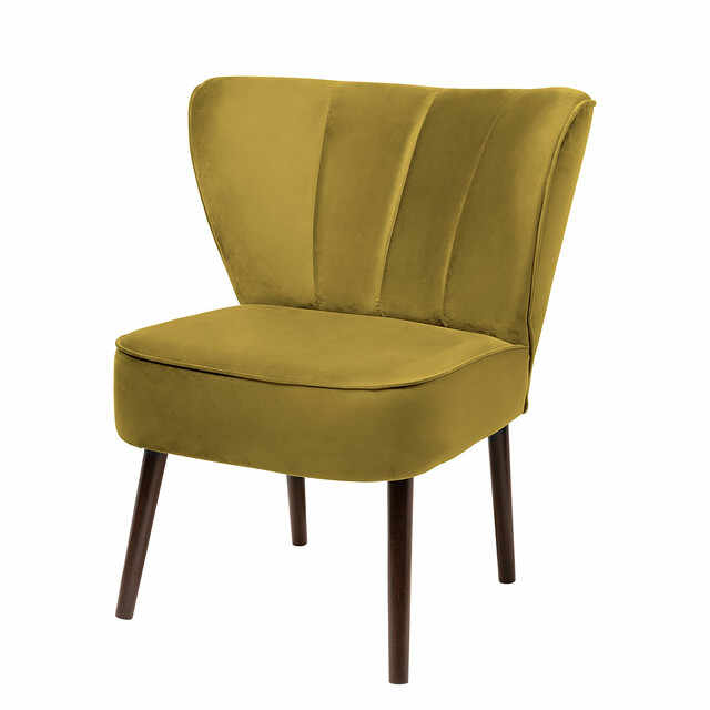 BRADY scaun, velvet, mustar h. 76 cm, cu 67 cm, inaltimea spatarului 42 cm