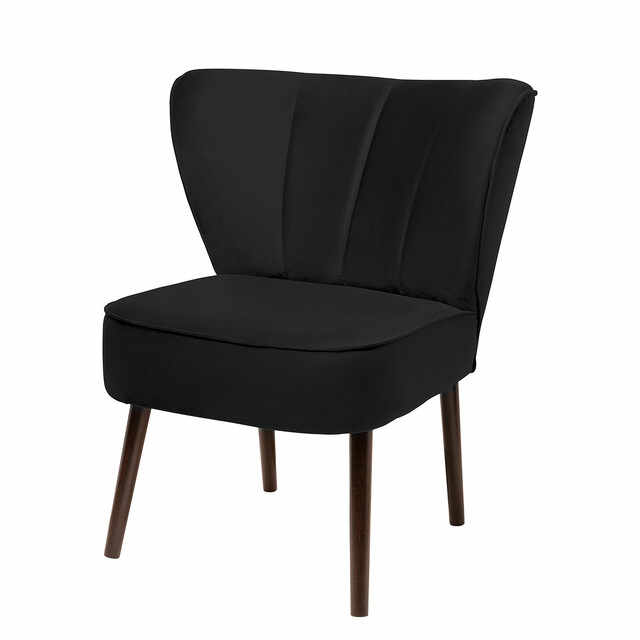 BRADY scaun, velvet, negru h. 76 cm, cu 67 cm, inaltimea spatarului 42 cm