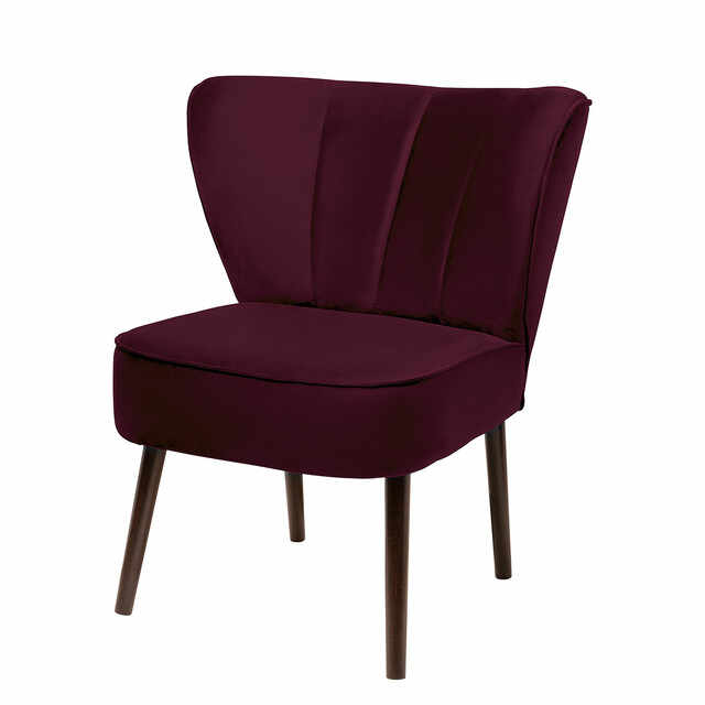 BRADY scaun, velvet, rosu inchis h. 76 cm, cu 67 cm, inaltimea spatarului 42 cm
