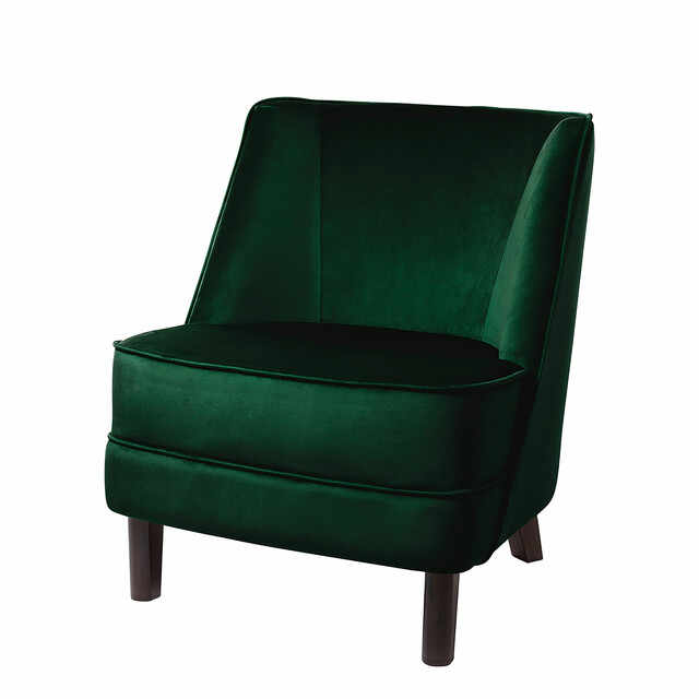 DAVE scaun, velvet, verde, picioare de lemn h.81 cm