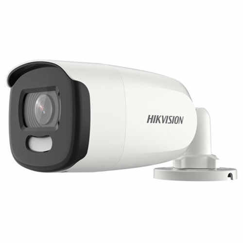 Kit Camera supraveghere exterior Hikvision ColorVu DS-2CE10HFT-F28, 5 MP, lumina alba 20 m, 2.8 mm, stroboscop + alimentator