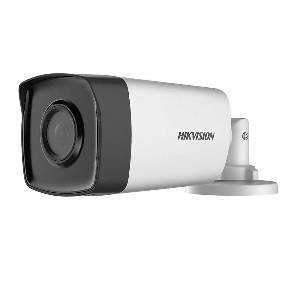 Kit Camera supraveghere exterior Hikvision TurboHD 4.0 DS-2CE17H0T-IT5F, 5 MP, IR 80 m, 3.6 mm + alimentator