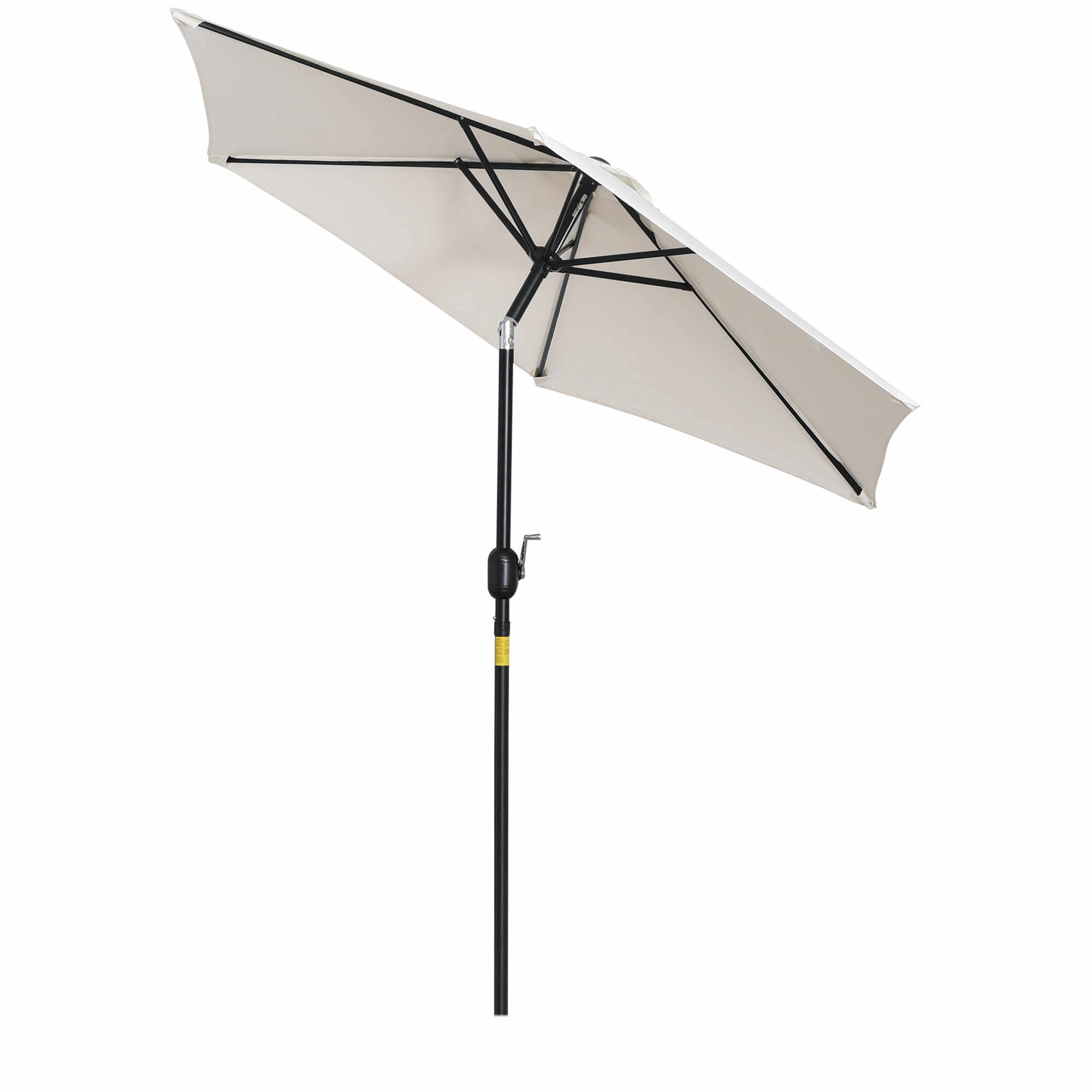 Outsunny Umbrela de Gradina Reglabila cu manivela din otel , Alb Crem Φ227cm | Aosom Ro
