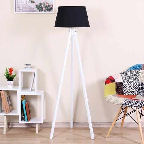 Lampadar Conical, Casa Parasio, 38x42x145 cm, 1 x E27, 60 W, negru/alb