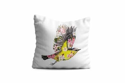 Perna decorativa Bird, Oyo Kids, 43x43 cm, poliester, multicolor