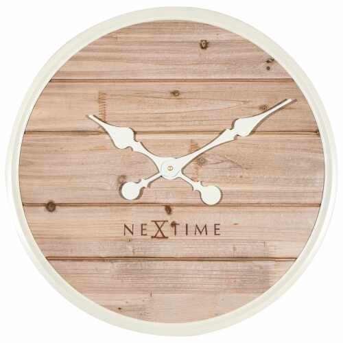Ceas de perete NeXtime Plank 50cm white