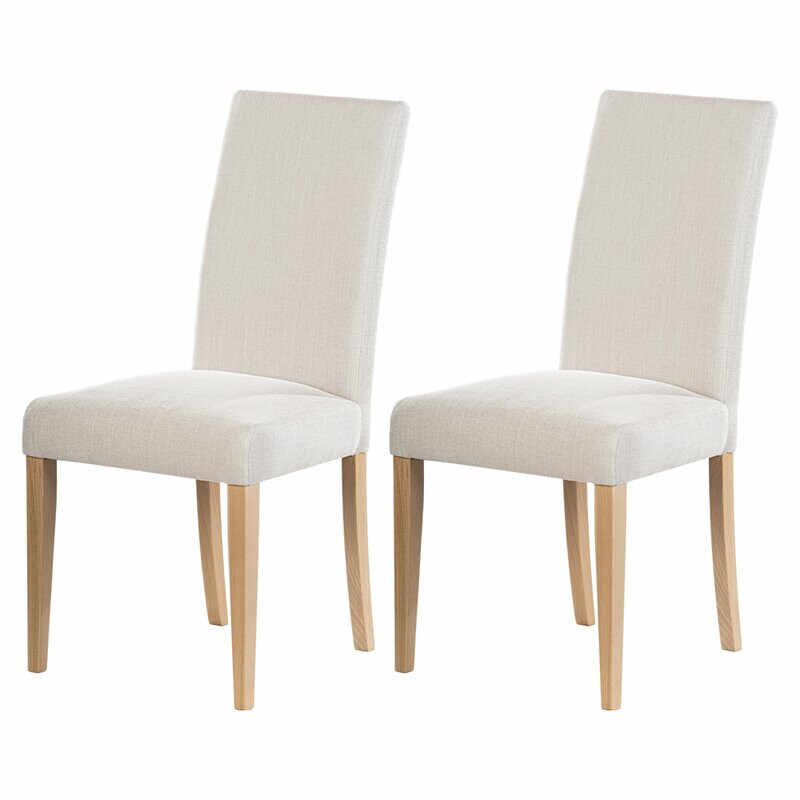 Set de 2 scaune tapitate Selsey Living, bej/maro, 100 x 49 x 73 cm