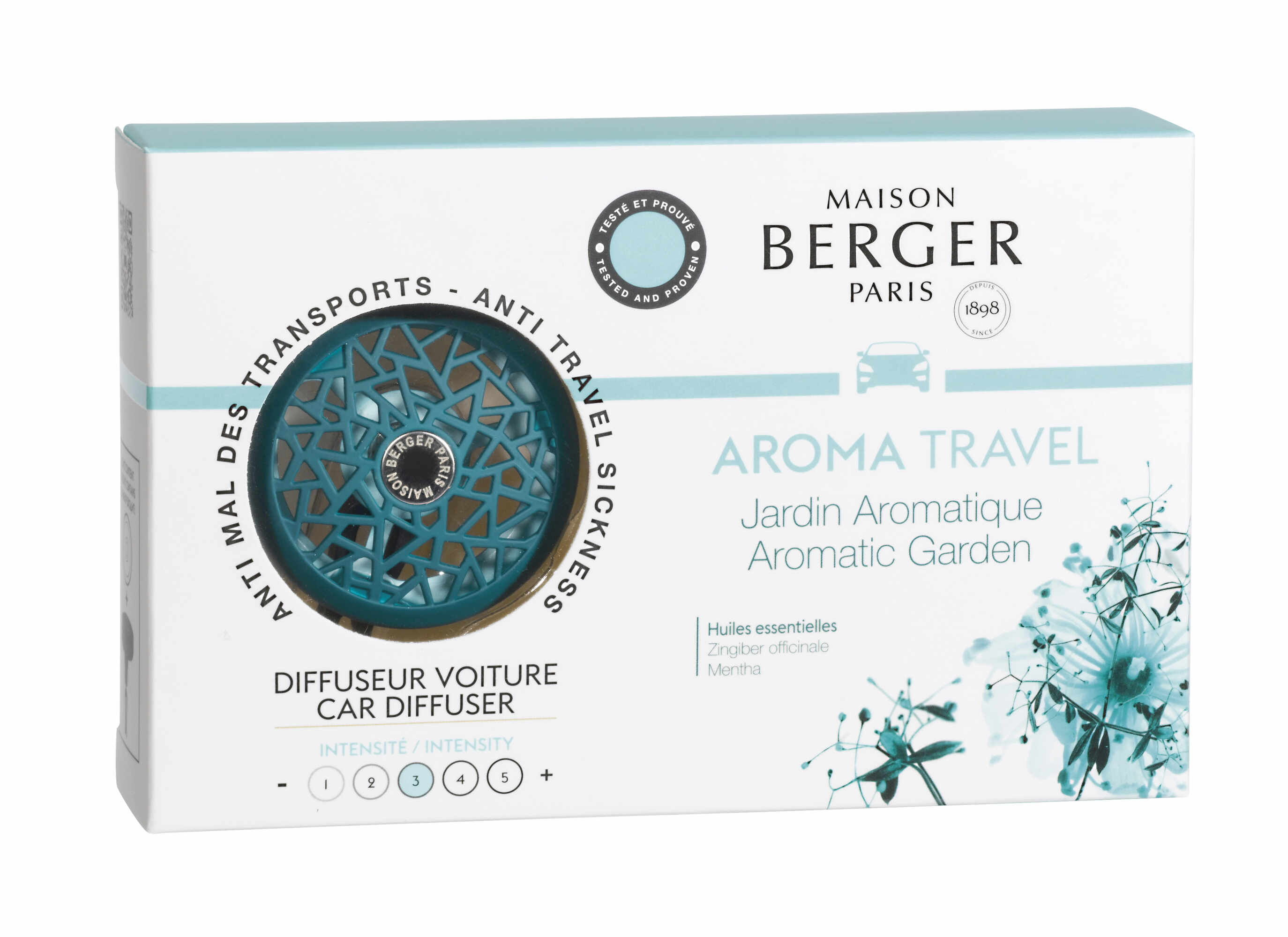 Set odorizant masina Berger Summer Teal Blue + rezerva ceramica Aroma Travel