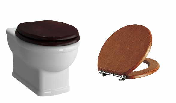 Set vas WC Vitra Aria cu capac inchidere simpla lemn