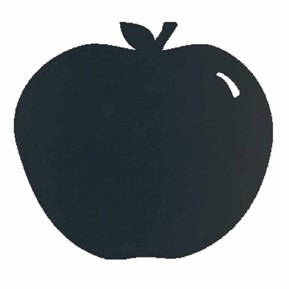 Tabla de scris autoadeziva Securit Silhouette Apple 31 6x29 1x0 3cm include marker creta negru