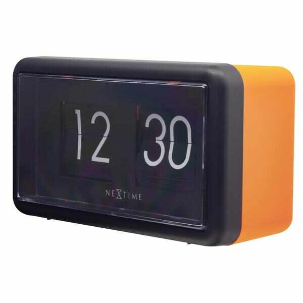 Ceas de masa NeXtime Flip 18x10x7cm portocaliu-negru