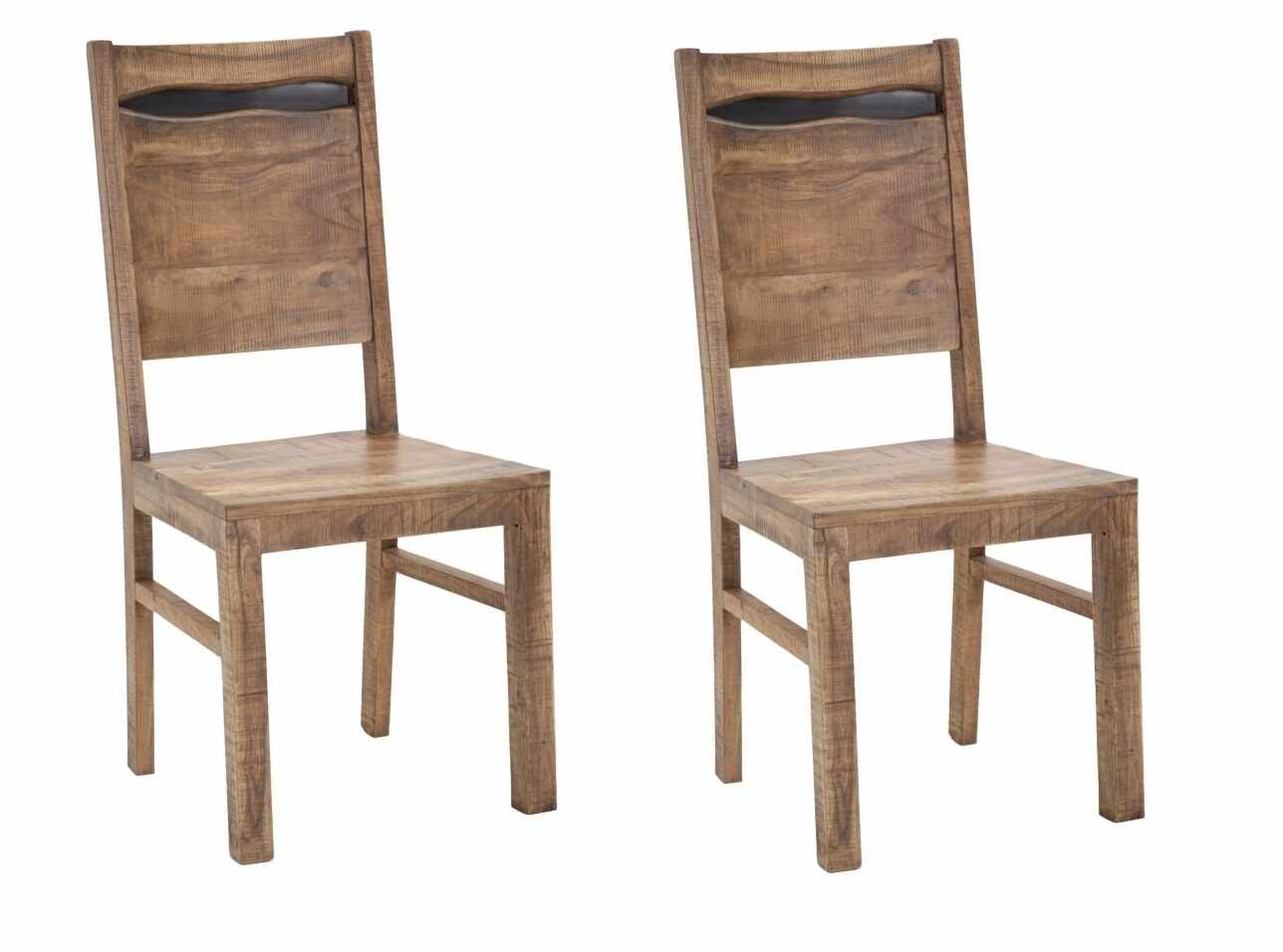 Set 2 scaune din lemn de salcam, Yellowstone Natural, l45xA45xH100 cm