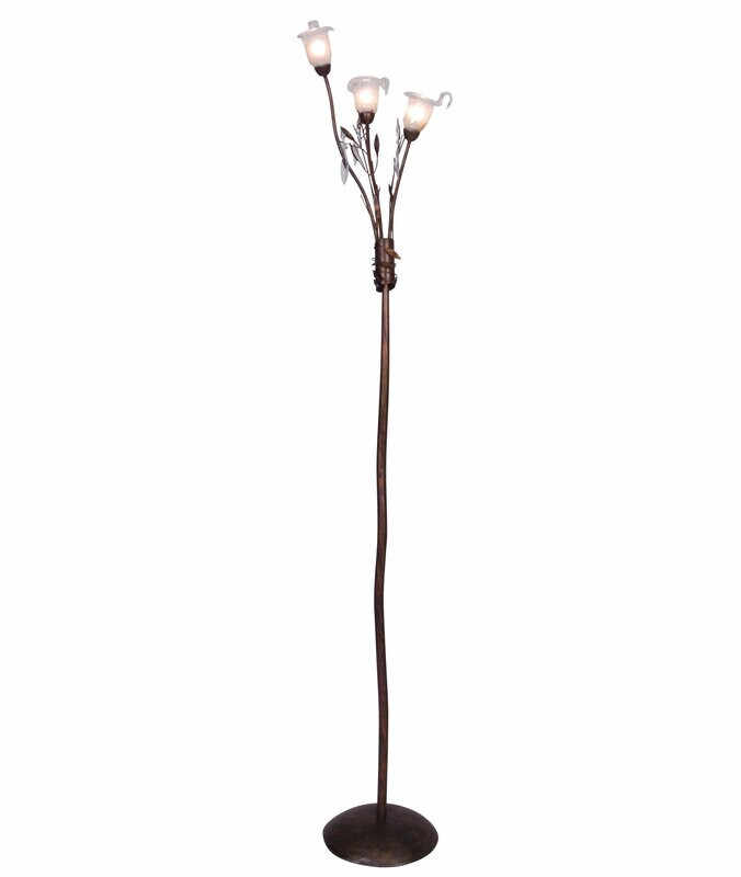 Lampadar Salkeld, metal, maro ruginiu, 177 x 35 x 35 cm