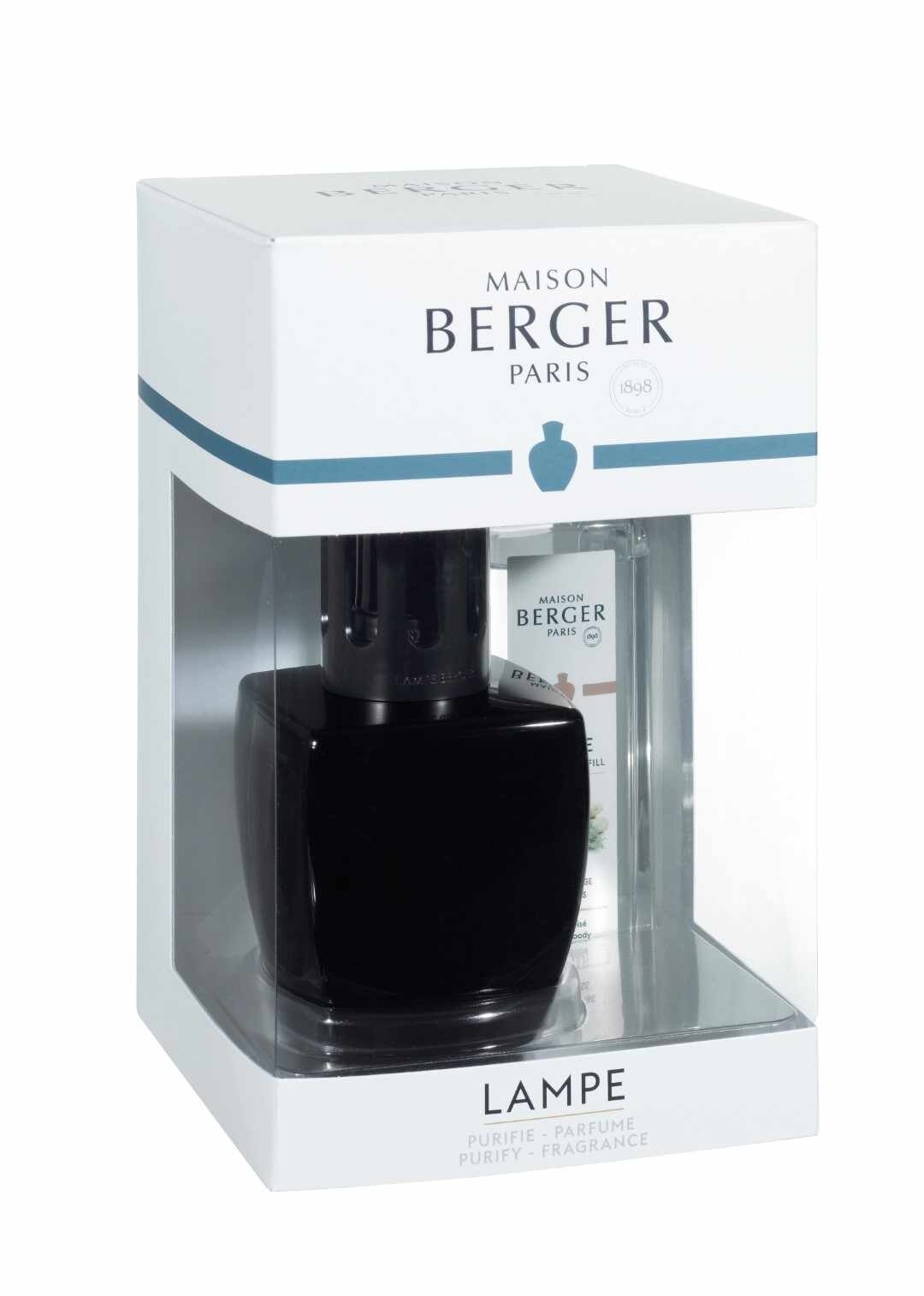 Set lampa catalitica Berger June Noire cu parfum Terre Sauvage