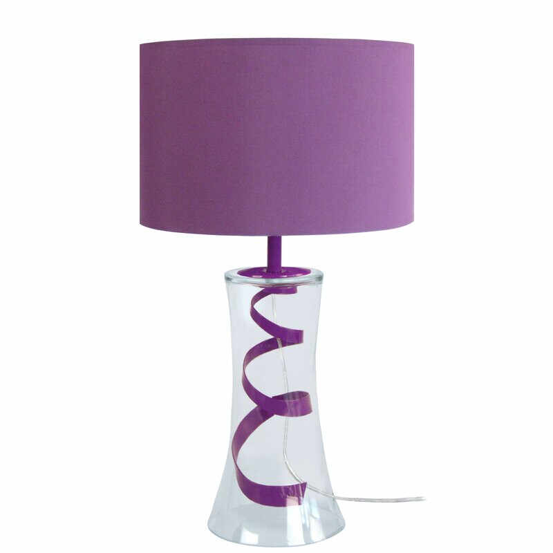 Veioza Hamlin, sticla/tesatura, violet, 30 x 25 x 25 cm